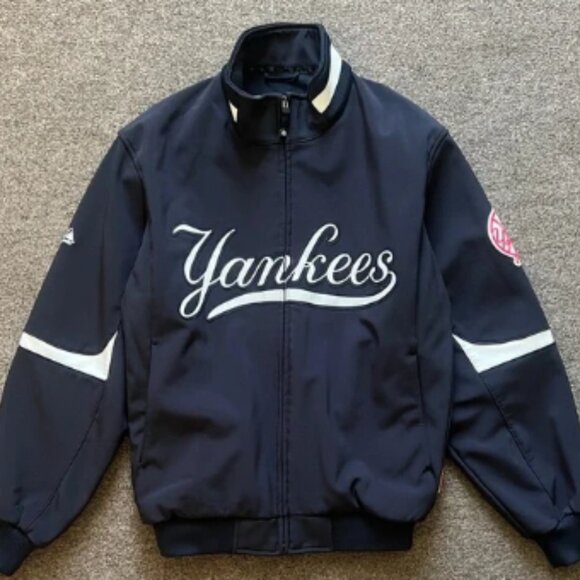 2009 Majestic New York Yankees World Series Therma Base Bomber Jacket Mens Large - Picture 1 of 8